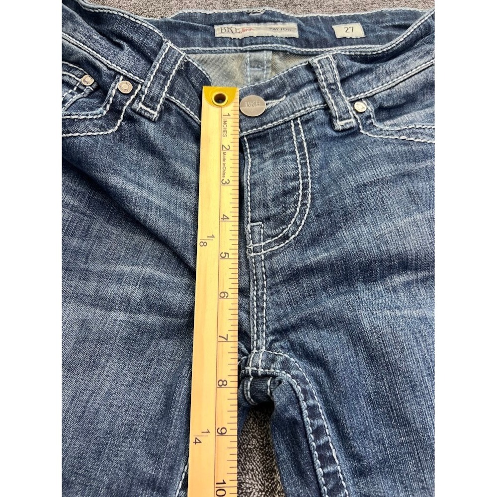 BKE Payton Straight Leg Jeans Womens 27 Medium Wash Low Rise Contrast Stitch - Picture 8 of 12